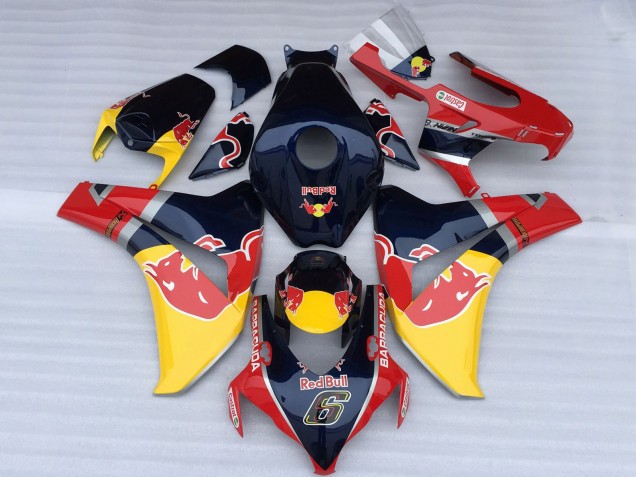 2008-2011 Honda CBR1000RR Motorcycle Fairings - Dark Blue Yellow Red Bull Canada for Sale