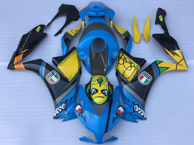 2012-2016 Honda CBR1000RR Motorcycle Fairings - Blue Yellow Glossy Black Shark Teeth Canada for Sale