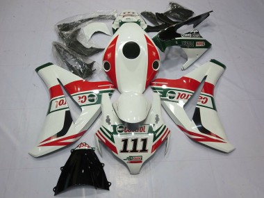 2008-2011 Honda CBR1000RR Motorcycle Fairings - White Red Green Castrol 111 Canada for Sale