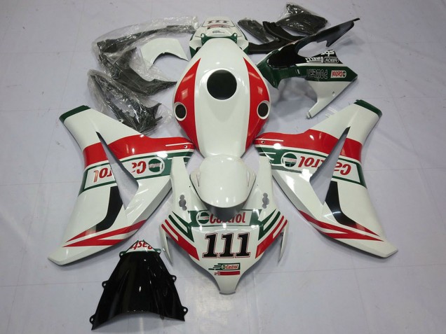 2008-2011 Honda CBR1000RR Motorcycle Fairings - White Red Green Castrol 111 Canada for Sale