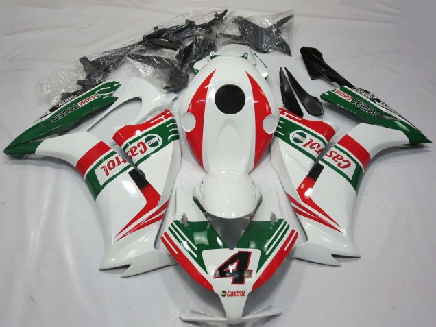 2012-2016 Honda CBR1000RR Motorcycle Fairings - White Red Green Castrol 4 Canada for Sale