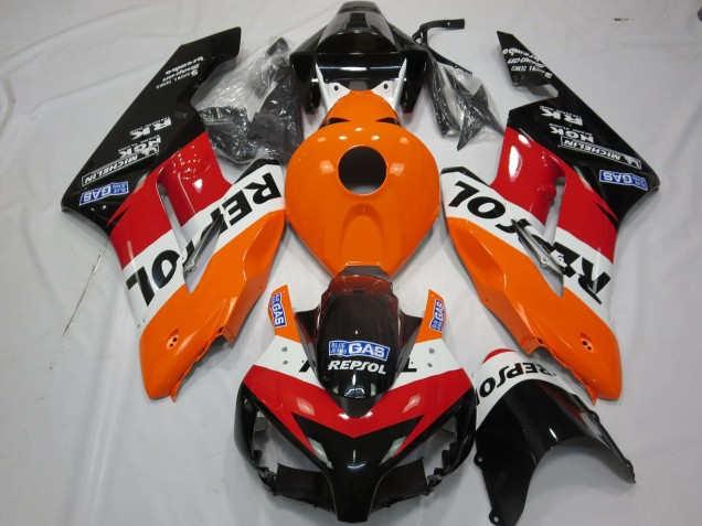 2004-2005 Honda CBR1000RR Motorcycle Fairings Kit - Orange White Red Glossy Black Repsol Canada for Sale
