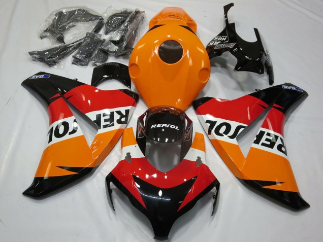 2008-2011 Honda CBR1000RR Motorcycle Fairings Kit - Orange White Red Glossy Black Repsol Canada for Sale