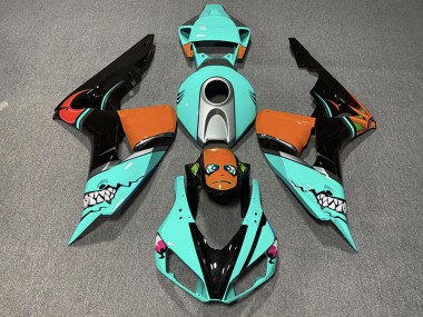 2006-2007 Honda CBR1000RR Motorcycle Fairings - Cyan Blue Orange Glossy Black Shark Canada for Sale