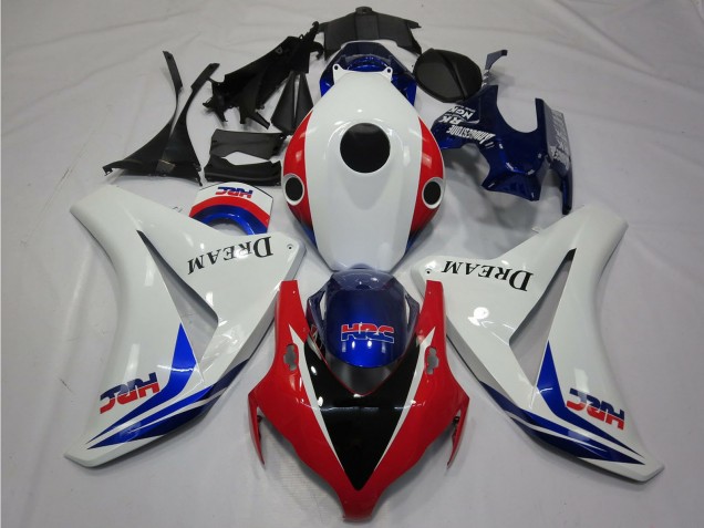 2008-2011 Honda CBR1000RR Motorcycle Fairings - White Red Blue HRC Dream Glossy Black Canada for Sale