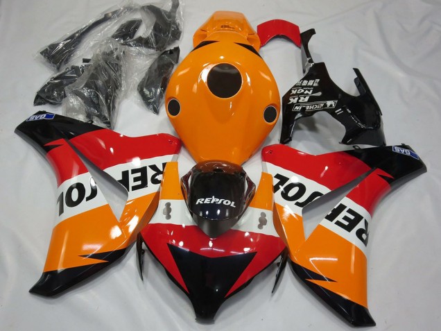 2008-2011 Honda CBR1000RR Motorcycle Fairing Kits - Orange White Red Glossy Black Repsol Canada for Sale