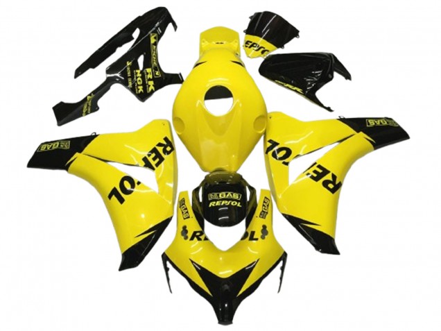 2008-2011 Honda CBR1000RR Motorcycle Fairings - Yellow Black Glossy Repsol Canada for Sale