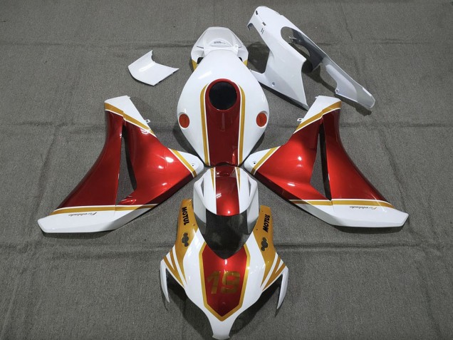 2008-2011 Honda CBR1000RR Motorcycle Fairings - White Red Gold Canada for Sale