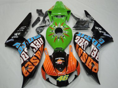2006-2007 Honda CBR1000RR Motorcycle Fairings - Green Orange Blue Glossy Black Rossi 46 Canada for Sale