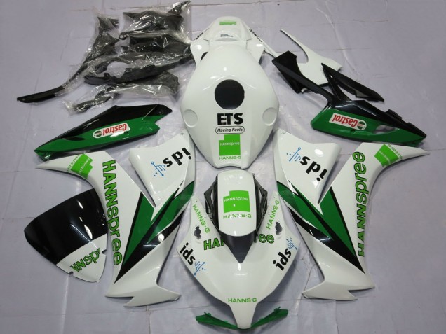2012-2016 Honda CBR1000RR Motorcycle Fairings - White Green Glossy Black Hannspree Castrol Canada for Sale