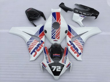 2008-2011 Honda CBR1000RR Motorcycle Fairings - White Blue Red HRC 72 Canada for Sale