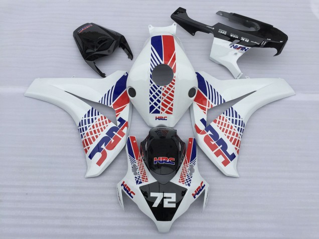 2008-2011 Honda CBR1000RR Motorcycle Fairings - White Blue Red HRC 72 Canada for Sale