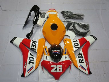 2008-2011 Honda CBR1000RR Motorcycle Fairings - Orange White Red Glossy Black Repsol 26 Canada for Sale
