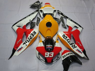 2006-2007 Honda CBR1000RR Motorcycle Fairings - Orange White Red Glossy Black Repsol HRC 93 Canada for Sale