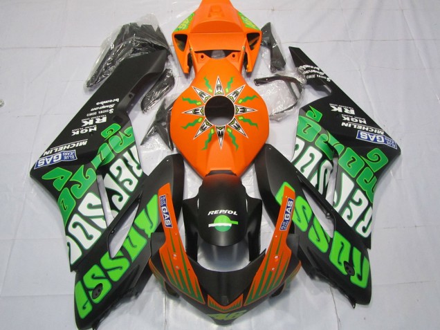 2004-2005 Honda CBR1000RR Motorcycle Fairings - Orange Green Matte Black Rossi Canada for Sale