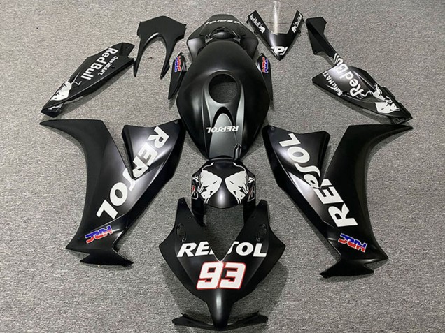 2012-2016 Honda CBR1000RR Motorcycle Fairings - Matte Black White Repsol HRC 93 Canada for Sale