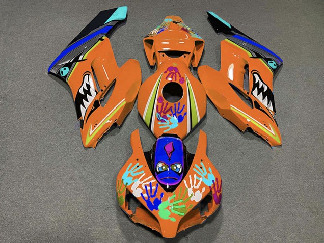 2004-2005 Honda CBR1000RR Motorcycle Fairings - Orange Blue Black Shark Canada for Sale