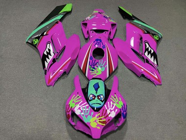 2004-2005 Honda CBR1000RR Motorcycle Fairings - Pink Green Black Shark Canada for Sale