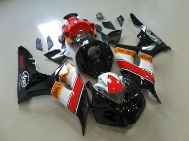 2006-2007 Honda CBR1000RR Motorcycle Fairings - Orange White Red Glossy Black Pirelli Racing Canada for Sale