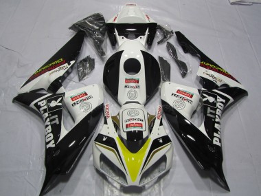 2006-2007 Honda CBR1000RR Motorcycle Fairings - White Yellow Red Glossy Black Denso PlayBoy Canada for Sale