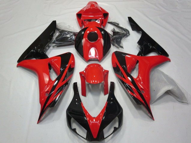 2006-2007 Honda CBR1000RR Motorcycle Fairings - Red Glossy Black OEM Style No Decals Canada for Sale