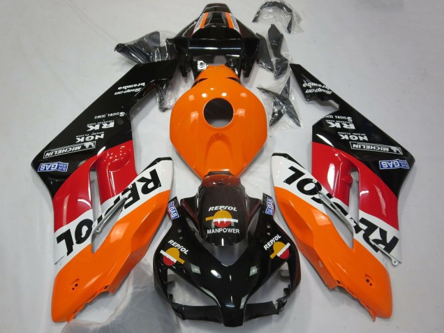 2004-2005 Honda CBR1000RR Motorcycle Fairing - Orange White Red Glossy Black Repsol Canada for Sale