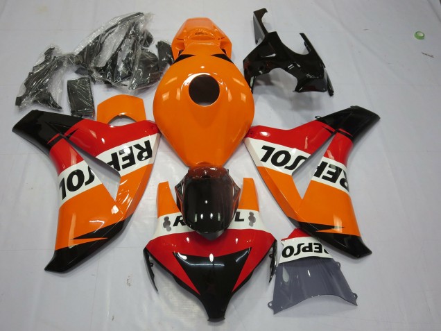 2008-2011 Honda CBR1000RR Motorcycle Fairing - Orange White Red Glossy Black Repsol Canada for Sale