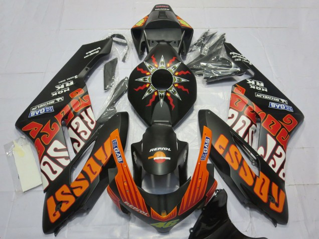 2004-2005 Honda CBR1000RR Motorcycle Fairings - Matte Black Orange Rossi Canada for Sale