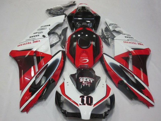2004-2005 Honda CBR1000RR Motorcycle Fairings - White Red Glossy Black Sexy VIBE TECH Canada for Sale