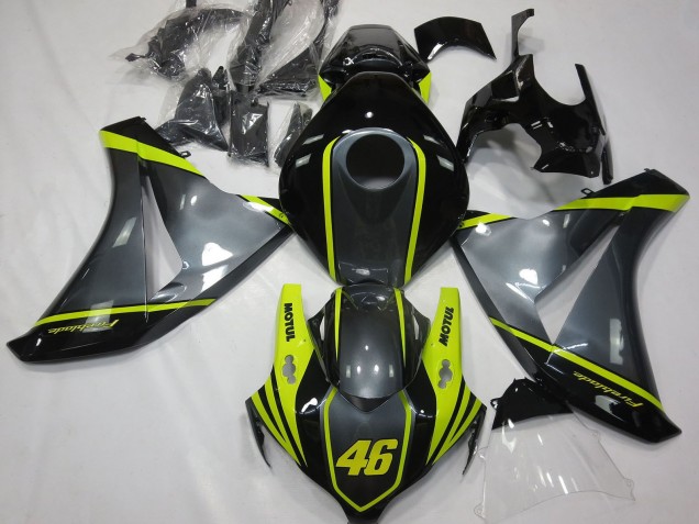 2008-2011 Honda CBR1000RR Motorcycle Fairings - Grey Yellow Glossy Black 46 Canada for Sale