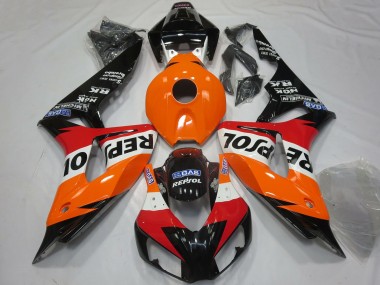 2006-2007 Honda CBR1000RR Motorcycle Fairings - Orange White Red Glossy Black Repsol Canada for Sale