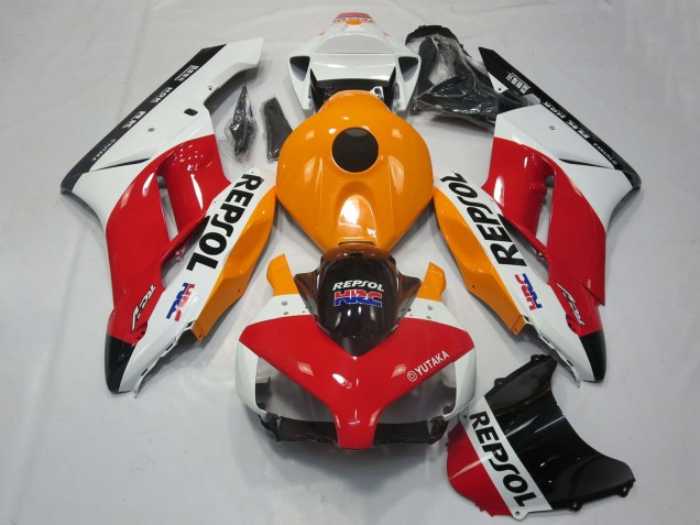 2004-2005 Honda CBR1000RR Motorcycle Fairings - White Orange Red Glossy Black Repsol HRC Canada for Sale