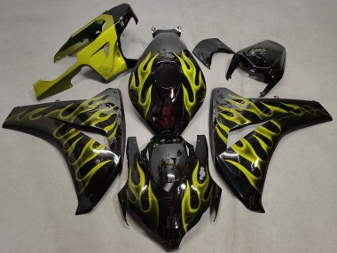 2008-2011 Honda CBR1000RR Motorcycle Fairings - Glossy Black Gold Flame Canada for Sale