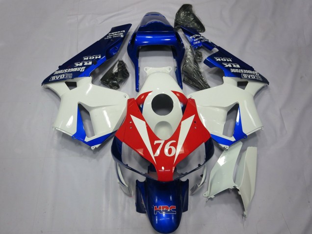 2003-2004 Honda CBR600RR Motorcycle Fairings - White Red Blue HRC 76 Canada for Sale