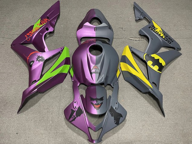 2007-2008 Honda CBR600RR Motorcycle Fairings - Grey Purple Bat Man vs Joker Matte Canada for Sale