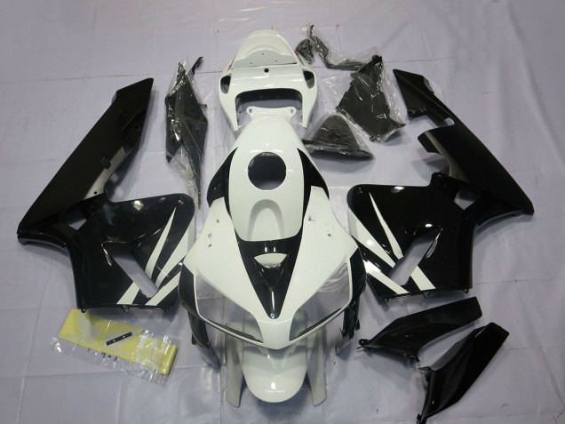 2005-2006 Honda CBR600RR Motorcycle Fairings - White Glossy Black Canada for Sale