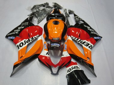 2009-2012 Honda CBR600RR Motorcycle Fairing Kits - Orange White Red Glossy Black Repsol Canada for Sale