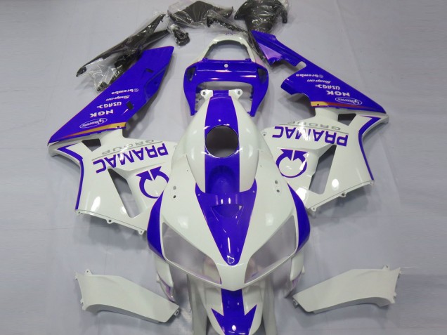 2005-2006 Honda CBR600RR Motorcycle Fairings - White Blue Pramac Canada for Sale