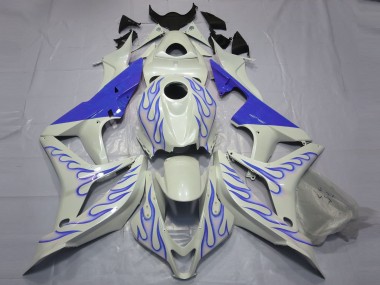 2007-2008 Honda CBR600RR Motorcycle Fairings - White Blue Flame Canada for Sale