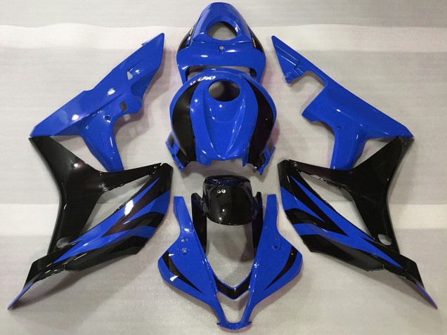 2007-2008 Honda CBR600RR Motorcycle Fairings - Blue Glossy Black OEM Style Canada for Sale