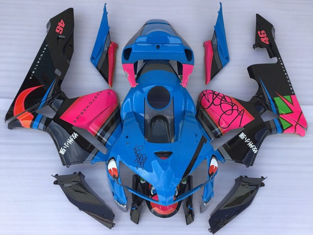 2005-2006 Honda CBR600RR Motorcycle Fairings - Blue Shark Pink Canada for Sale