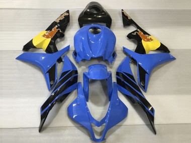 2007-2008 Honda CBR600RR Motorcycle Fairings - Blue Yellow Glossy Black Red Bull Canada for Sale