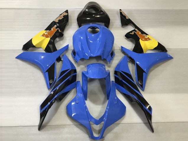 2007-2008 Honda CBR600RR Motorcycle Fairings - Blue Yellow Glossy Black Red Bull Canada for Sale