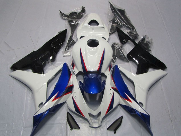 2007-2008 Honda CBR600RR Motorcycle Fairings - White Blue Glossy Black OEM Style Canada for Sale