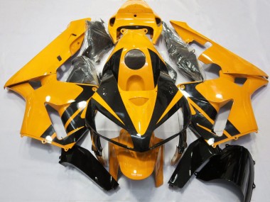 2005-2006 Honda CBR600RR Motorcycle Fairings - Bright Orange Glossy Black Design Canada for Sale