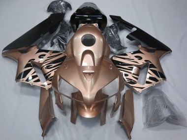 2005-2006 Honda CBR600RR Motorcycle Fairings - Glossy Black Bronze Flame Canada for Sale