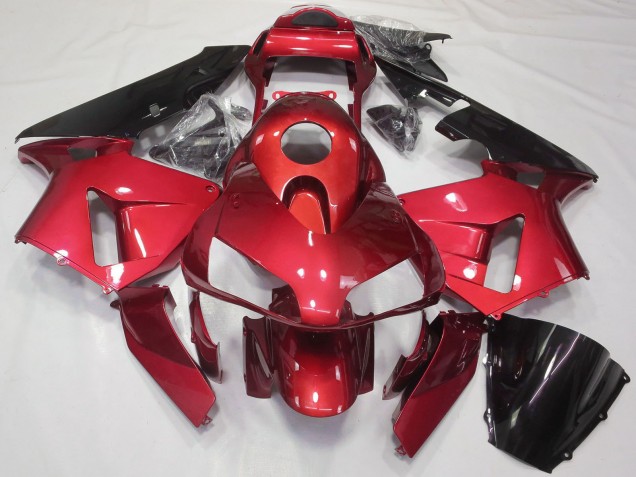 2003-2004 Honda CBR600RR Motorcycle Fairing Kits - Red Glossy Black Canada for Sale