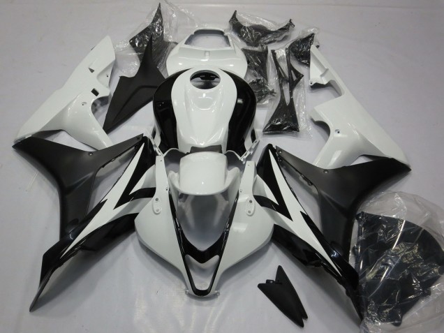 2007-2008 Honda CBR600RR Motorcycle Fairing Kits - White Matte Black Canada for Sale