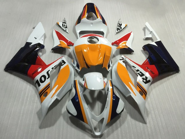 2007-2008 Honda CBR600RR Motorcycle Fairings - Orange White Red Glossy Black Repsol Style Canada for Sale