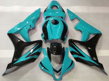 2007-2008 Honda CBR600RR Motorcycle Fairings - Cyan Blue Glossy Black OEM Style Canada for Sale